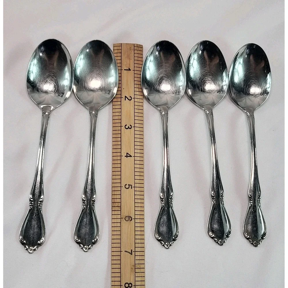 Lot‎ of 5 Teaspoons Oneidacraft Celebrity Stainless Flatware Utensils USA Made